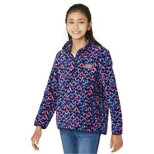 Eddie Bauer Fleece Jacket Quarter Zip Lightweight Multi Kids Youth Girls S (7/8)